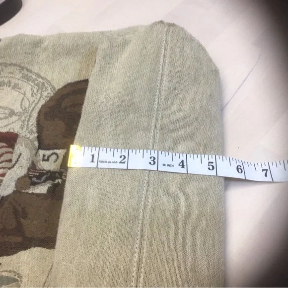 Equestrian Tapestry Neutral Tote Handbag Unique zip top - Picture 6 of 10